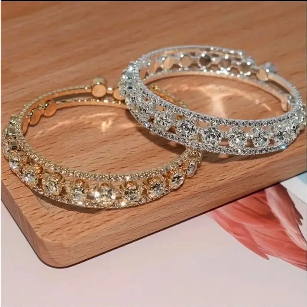 Silver Diamond Bangle Bracelet - Picture 3 of 3